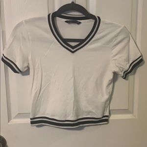 White and blue Abercrombie shirt